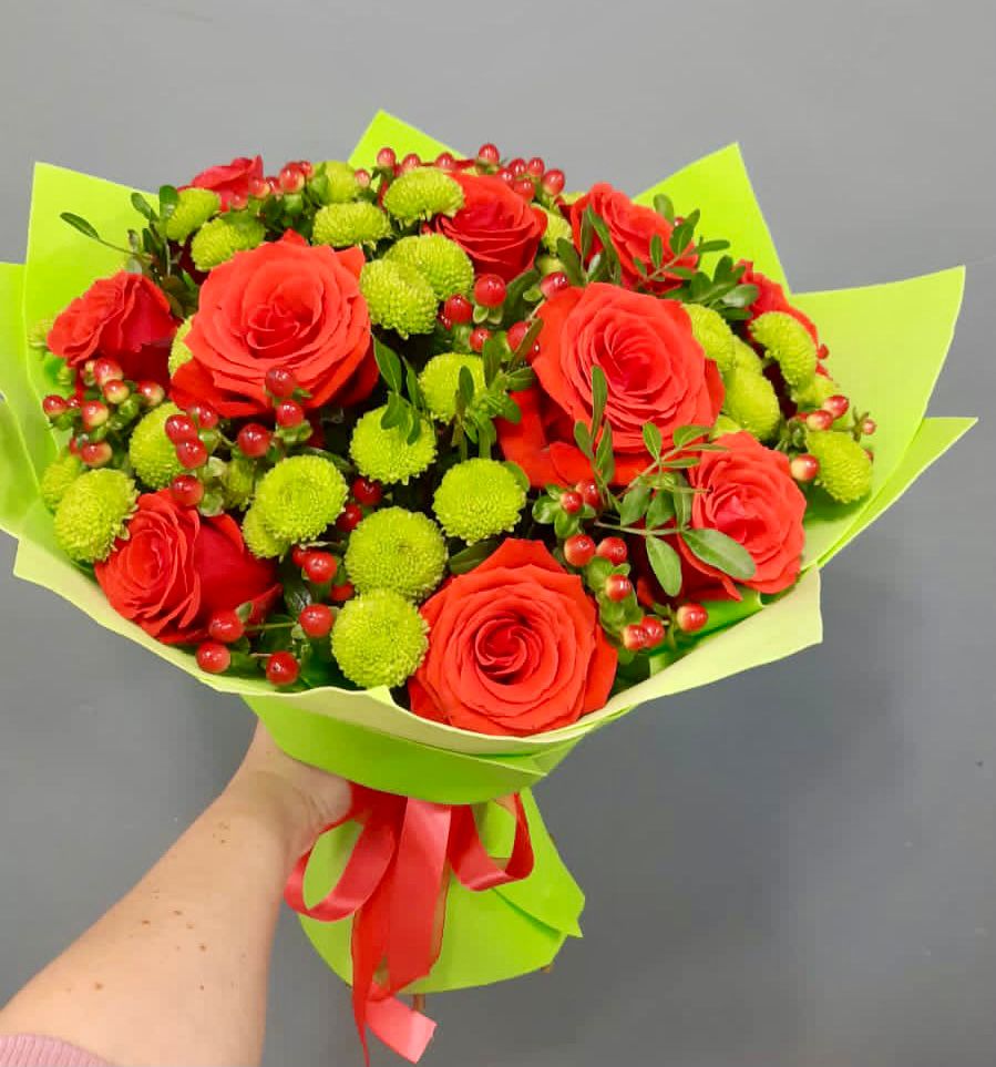 Букет цветов из: Хризантемы и Розы в Тарбагатае Республики Бурятия