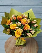 Букет цветов из:  Альстромерии и Розы #REPLACE_PRED# Тарбагатае Республики Бурятия