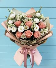 Букет цветов из:  Розы, Альстромерии и Лизиантусы в Тарбагатае Республики Бурятия