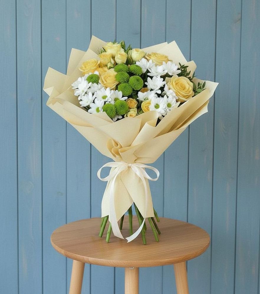 Букет цветов из: Хризантемы и Розы в Тарбагатае Республики Бурятия