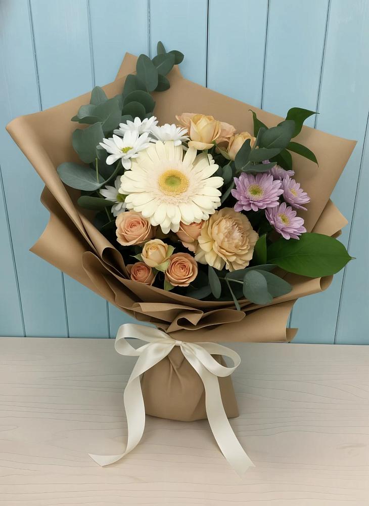 Букет цветов из: Герберы и Хризантемы в Тарбагатае Республики Бурятия