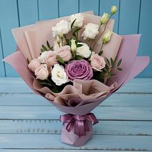 Букет цветов из:  Розы и Лизиантусы в Тарбагатае Республики Бурятия