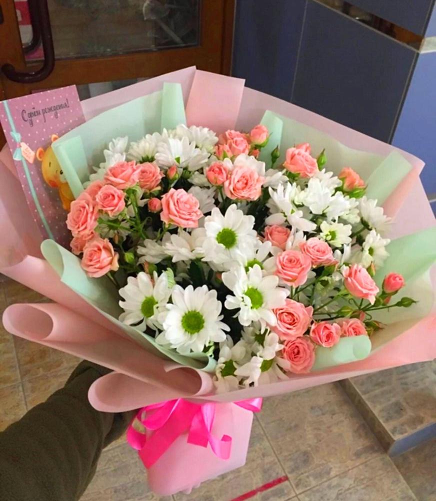 Букет цветов из: Розы и Хризантемы в Тарбагатае Республики Бурятия