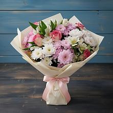 Букет цветов из:  Хризантемы, Альстромерии и Розы #REPLACE_PRED# Тарбагатае Республики Бурятия