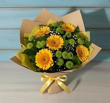 Букет цветов из:  Герберы и Хризантемы в Тарбагатае Республики Бурятия