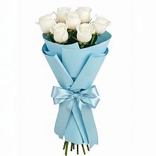 Букет 7 белых роз Проуд в Тарбагатае Республики Бурятия