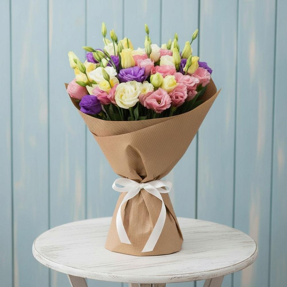 Букет цветов из: Лизиантусы в Тарбагатае Республики Бурятия