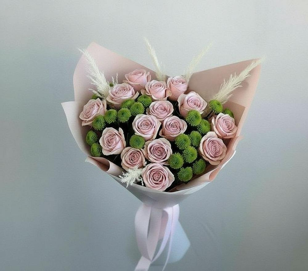 Букет цветов из: Розы и Хризантемы в Тарбагатае Республики Бурятия