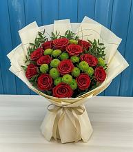 Букет цветов из:  Розы и Хризантемы в Тарбагатае Республики Бурятия