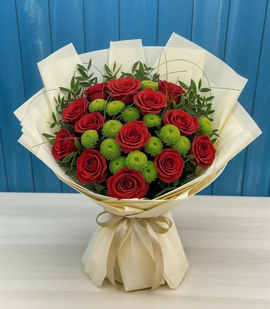 Букет цветов из: Розы и Хризантемы в Тарбагатае Республики Бурятия