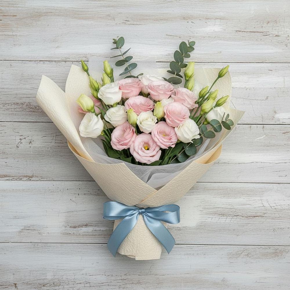 Букет цветов из: Лизиантусы в Тарбагатае Республики Бурятия